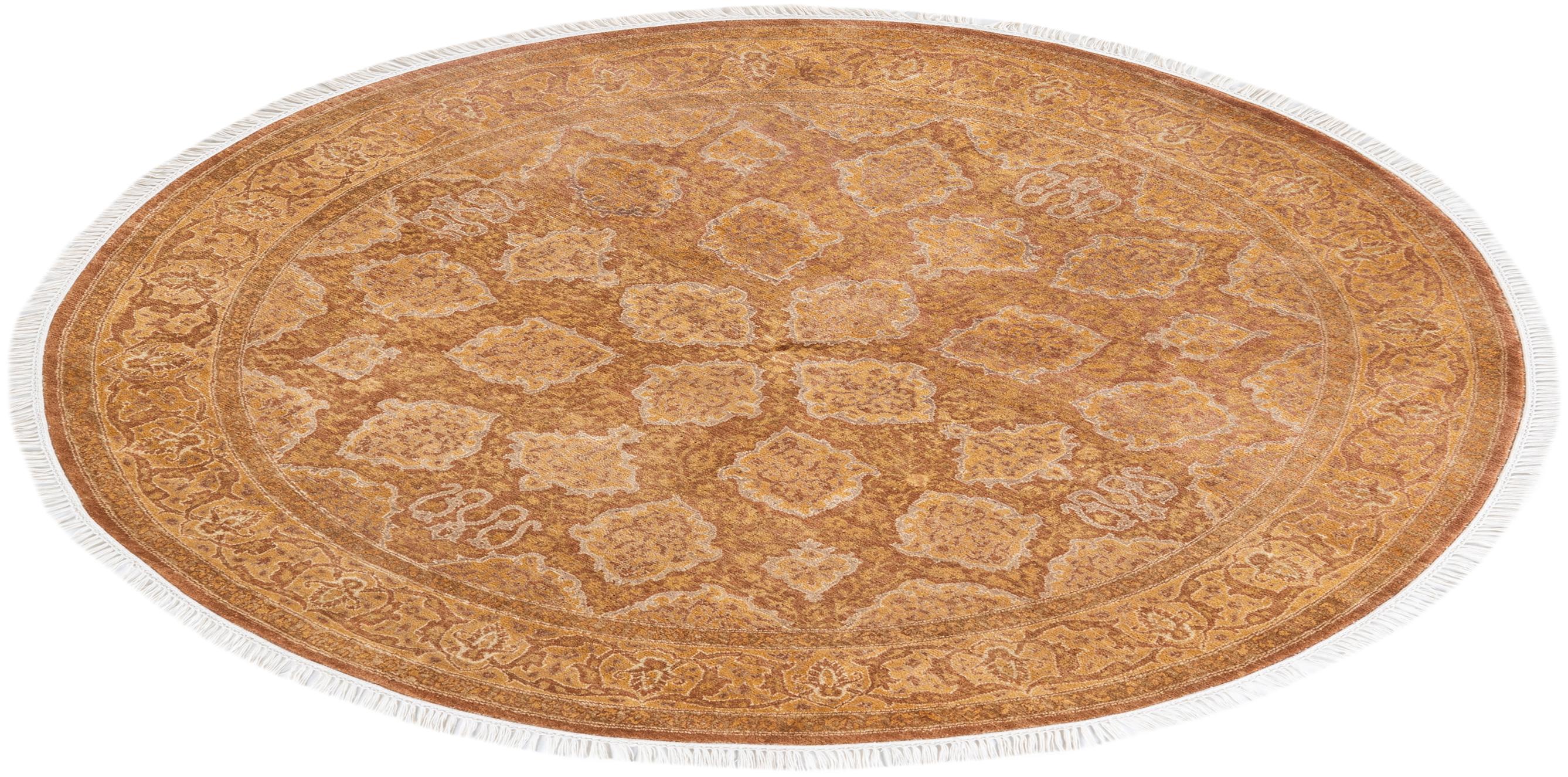 Tapis Oriental Mogul jaune noué à la main, unique en son genre en vente 2
