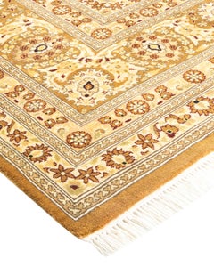 One-of-a-kind Hand Knotted Oriental Mogul Yellow Area Rug