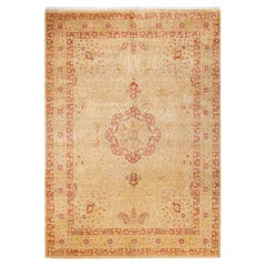 Tappeto Oriental Mogul Yellow, unico nel suo genere, annodato a mano, 6' 1" x 8' 8".