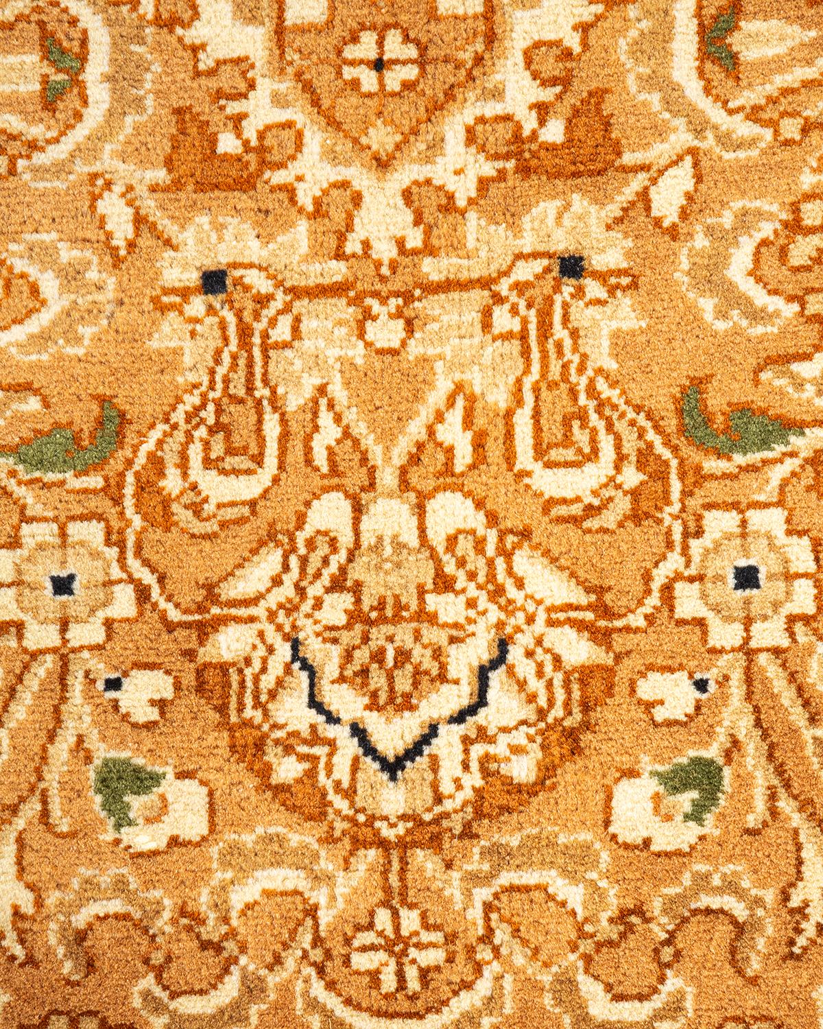 Pakistanais Tapis d'Orient Mogul jaune, noué à la main, unique en son genre en vente