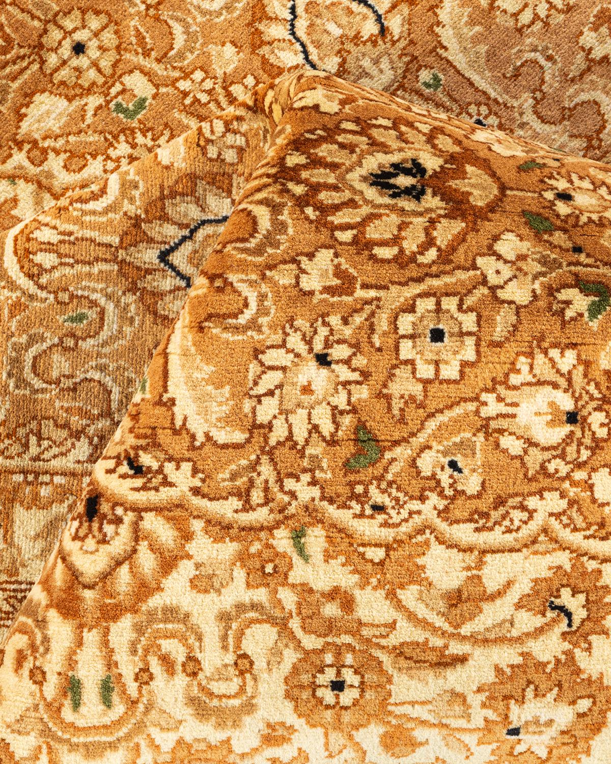Tapis d'Orient Mogul jaune, noué à la main, unique en son genre en vente 1