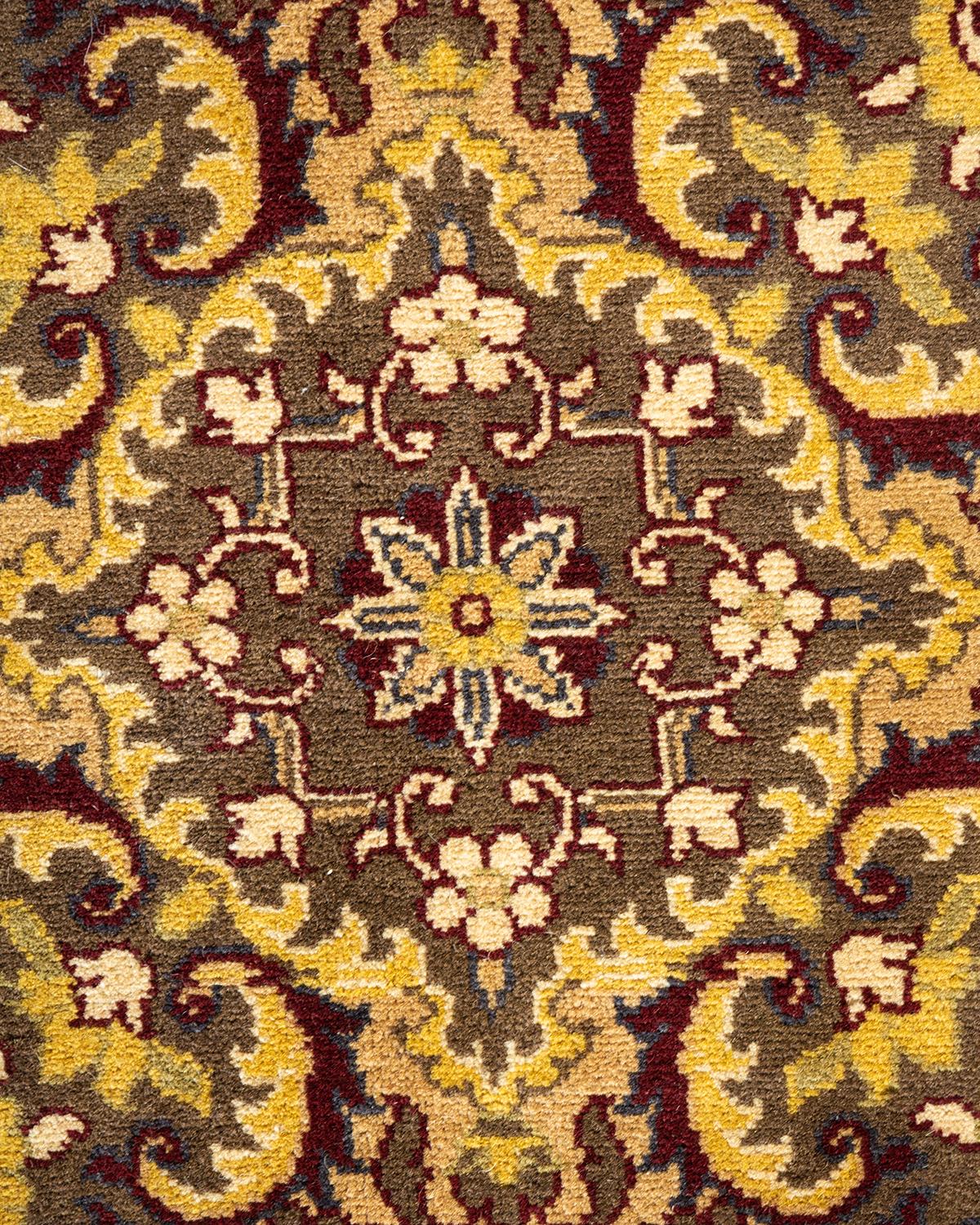 Pakistanais Tapis d'Orient Mogul jaune, noué à la main, unique en son genre en vente