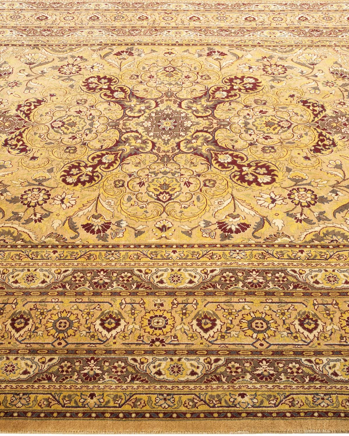 Tapis d'Orient Mogul jaune, noué à la main, unique en son genre Neuf - En vente à Norwalk, CT