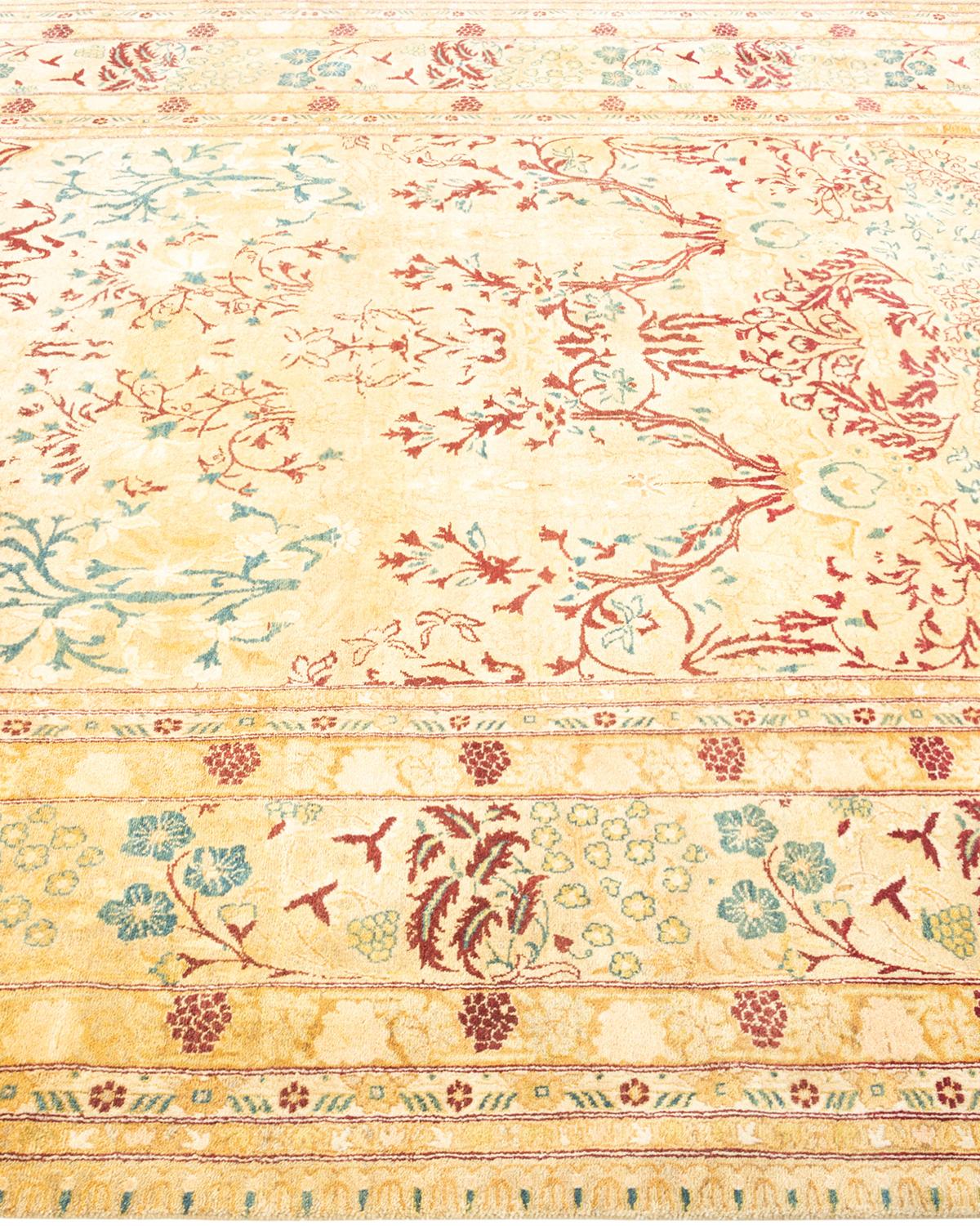Tapis unique Oriental Mogul jaune noué à la main, unique en son genre Neuf - En vente à Norwalk, CT