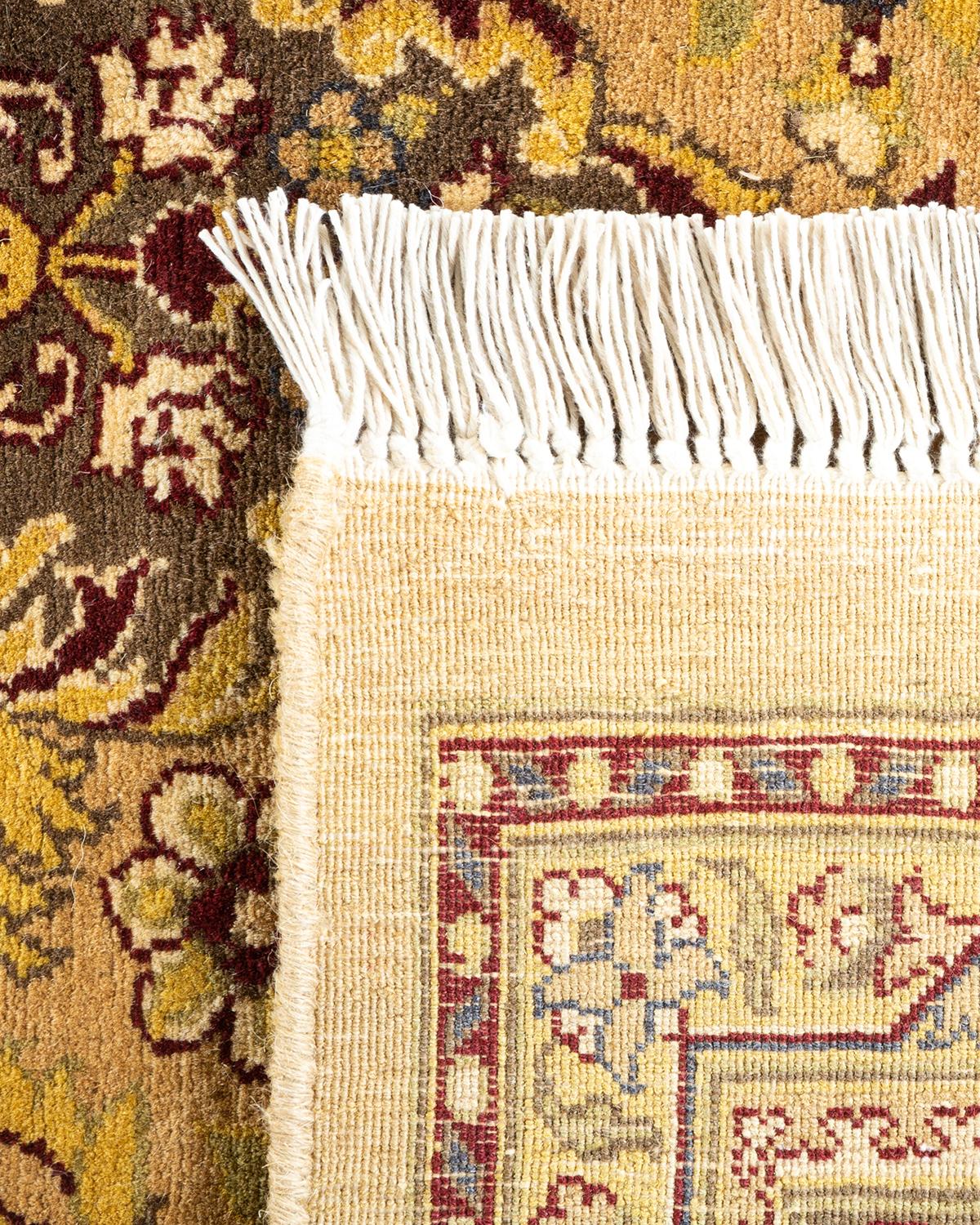 XXIe siècle et contemporain Tapis d'Orient Mogul jaune, noué à la main, unique en son genre en vente