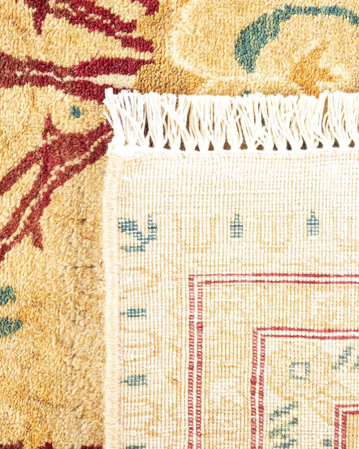 XXIe siècle et contemporain Tapis unique Oriental Mogul jaune noué à la main, unique en son genre en vente