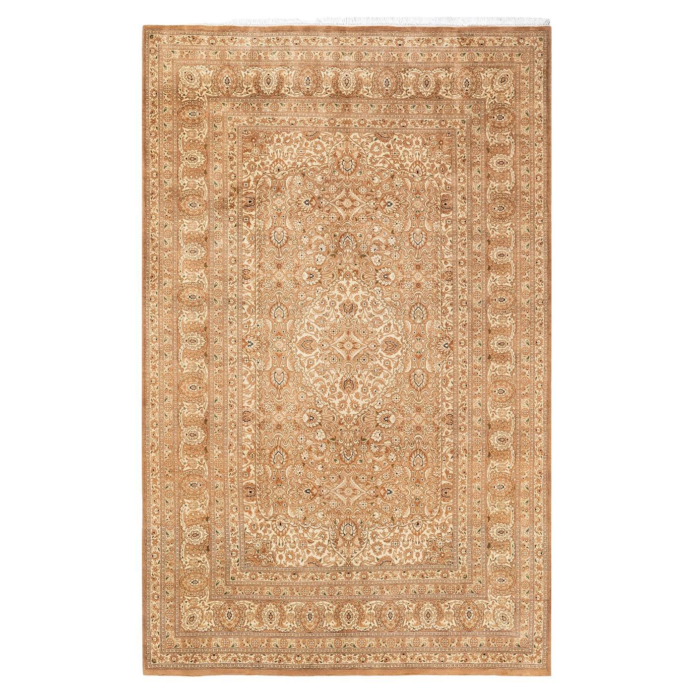 One-Of-A-Kind Hand Knotted Oriental Mogul Yellow Area Rug