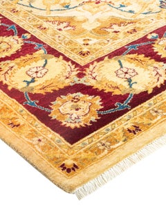 One-Of-A-Kind Hand Knotted Oriental Mogul Yellow Area Rug