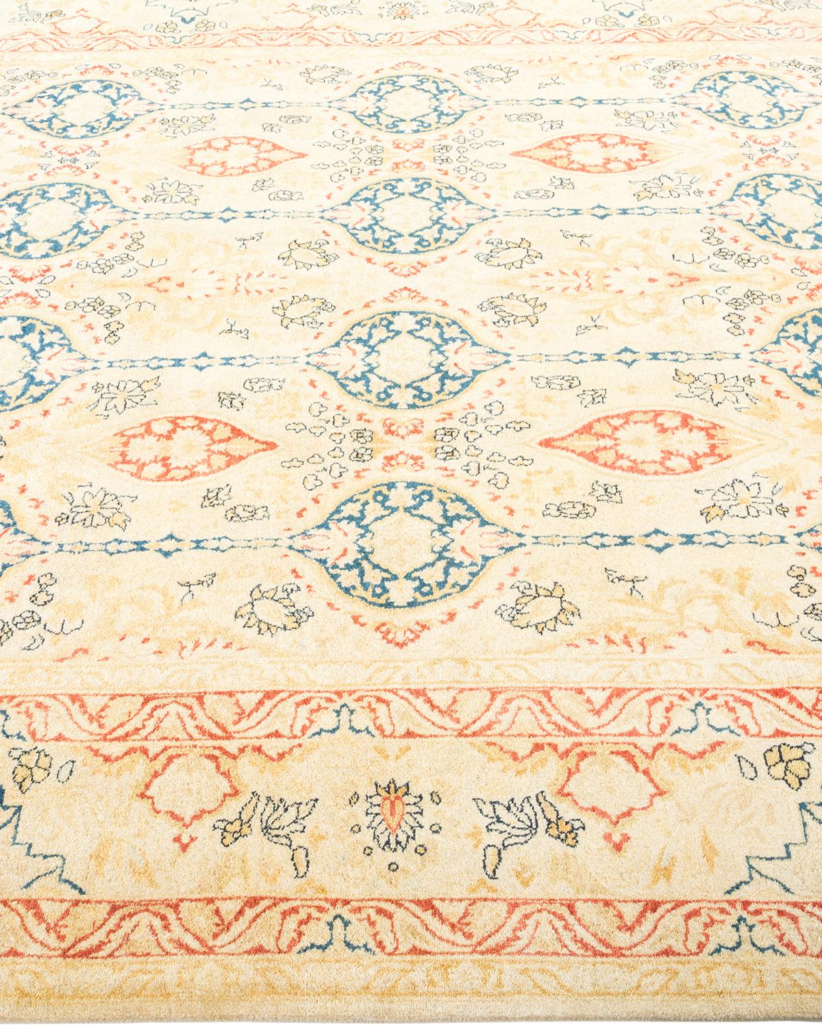 Tapis unique Oriental Mogul jaune noué à la main, unique en son genre Neuf - En vente à Norwalk, CT