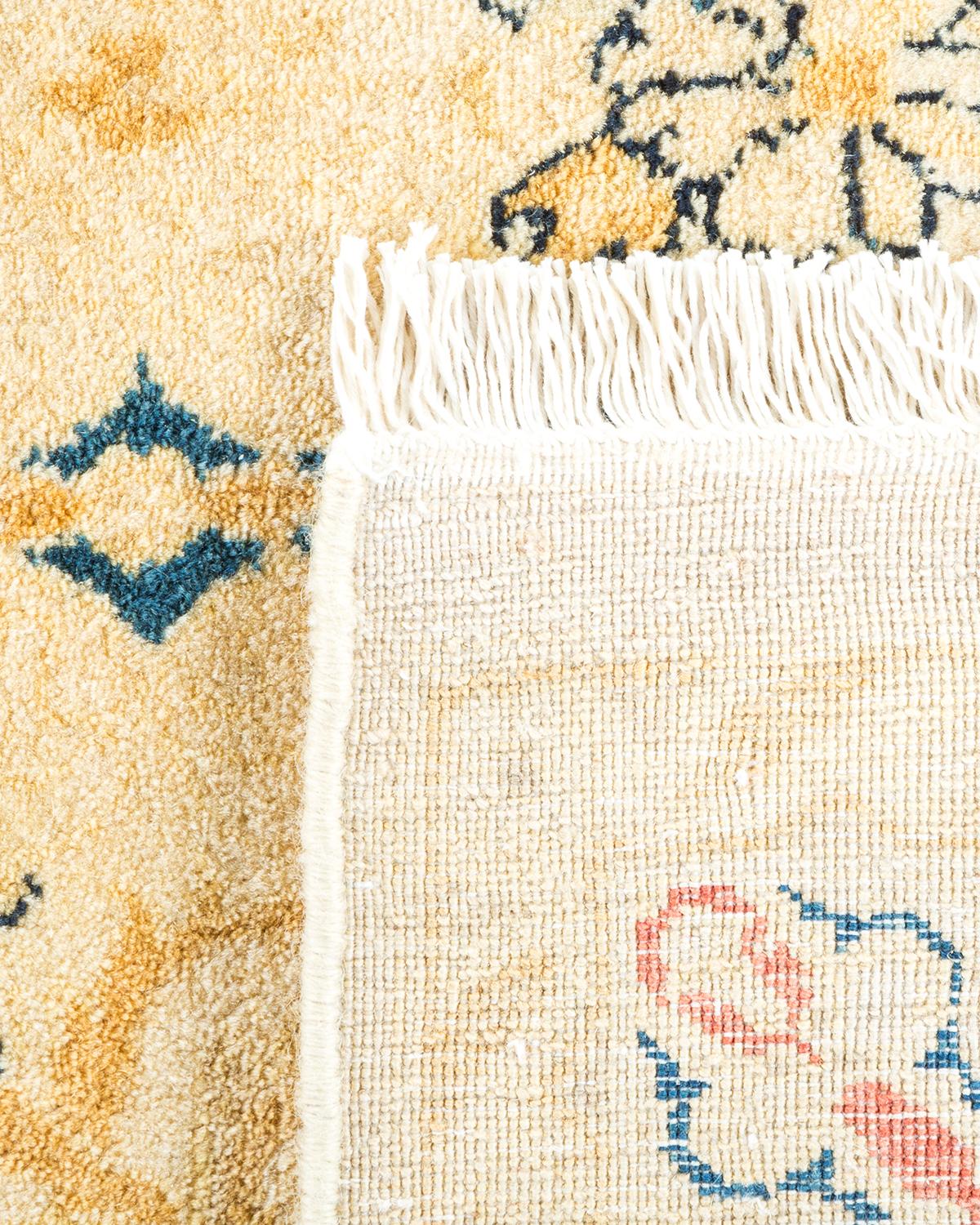 XXIe siècle et contemporain Tapis unique Oriental Mogul jaune noué à la main, unique en son genre en vente