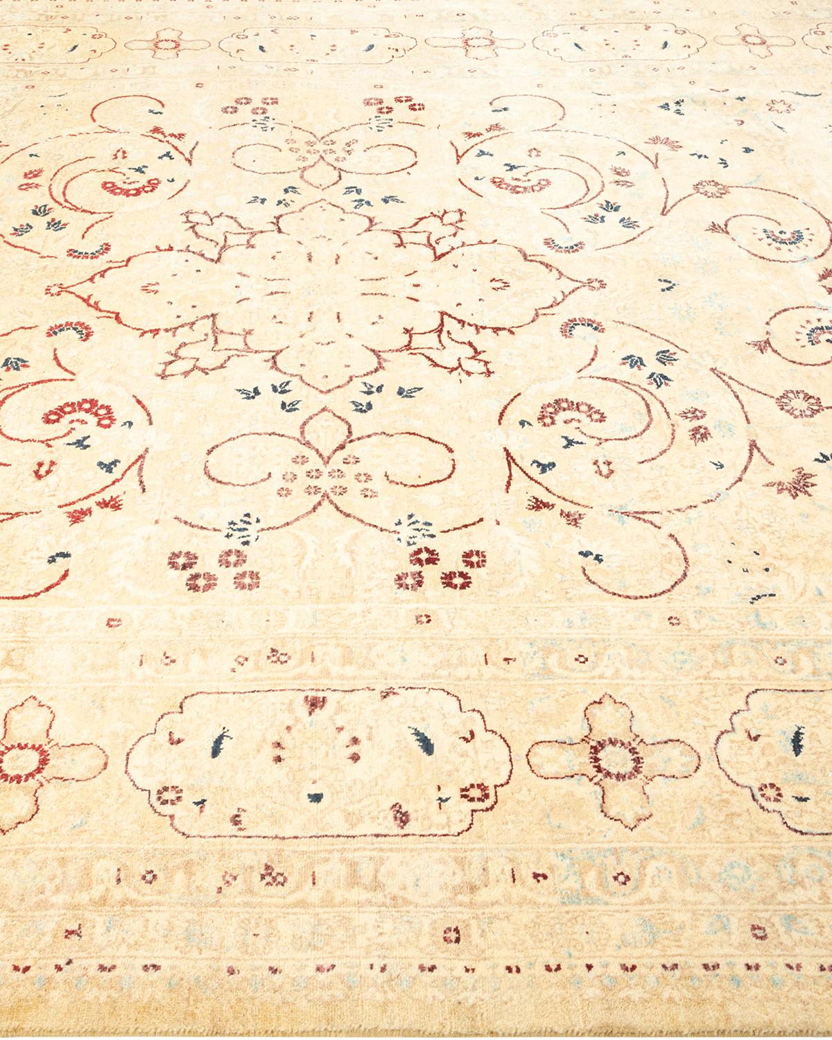 Tapis d'Orient Mogul jaune, noué à la main, unique en son genre Neuf - En vente à Norwalk, CT