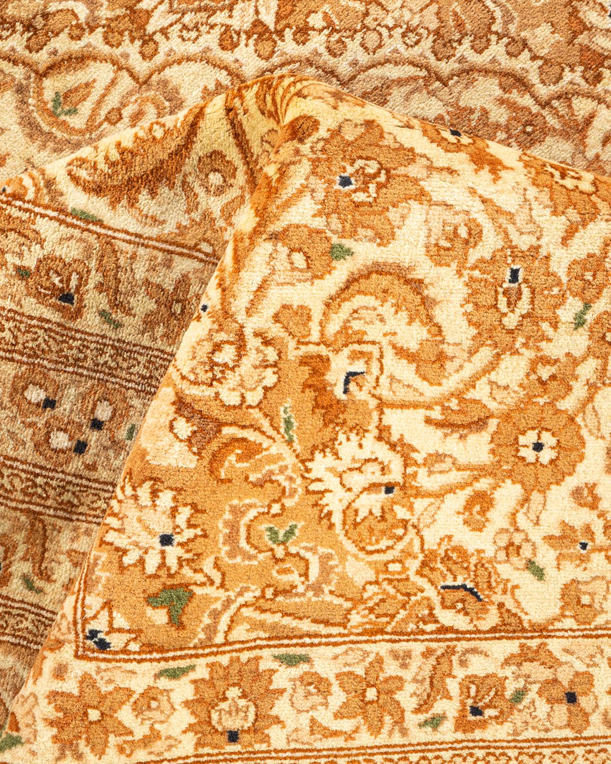 One-Of-A-Kind Hand Knotted Oriental Mogul Yellow Area Rug For Sale 1