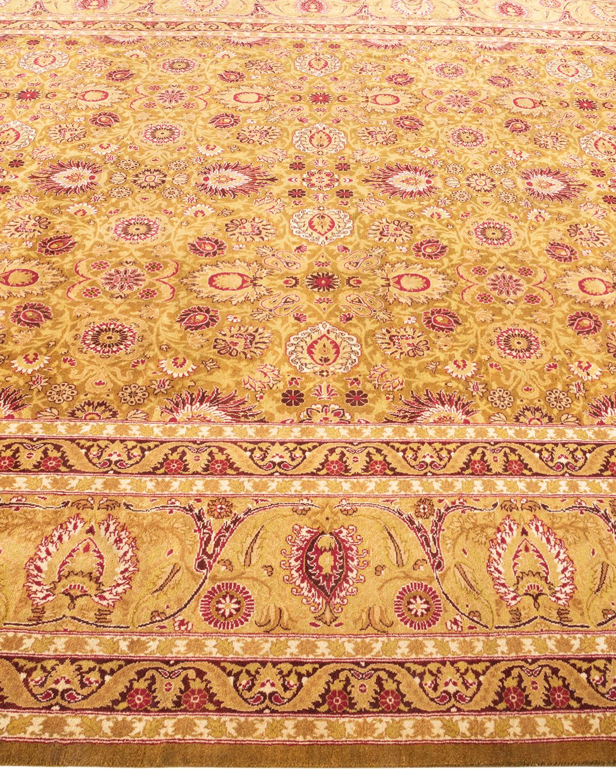 One-Of-A-Kind Hand Knotted Oriental Mogul Yellow Area Rug 8' 1