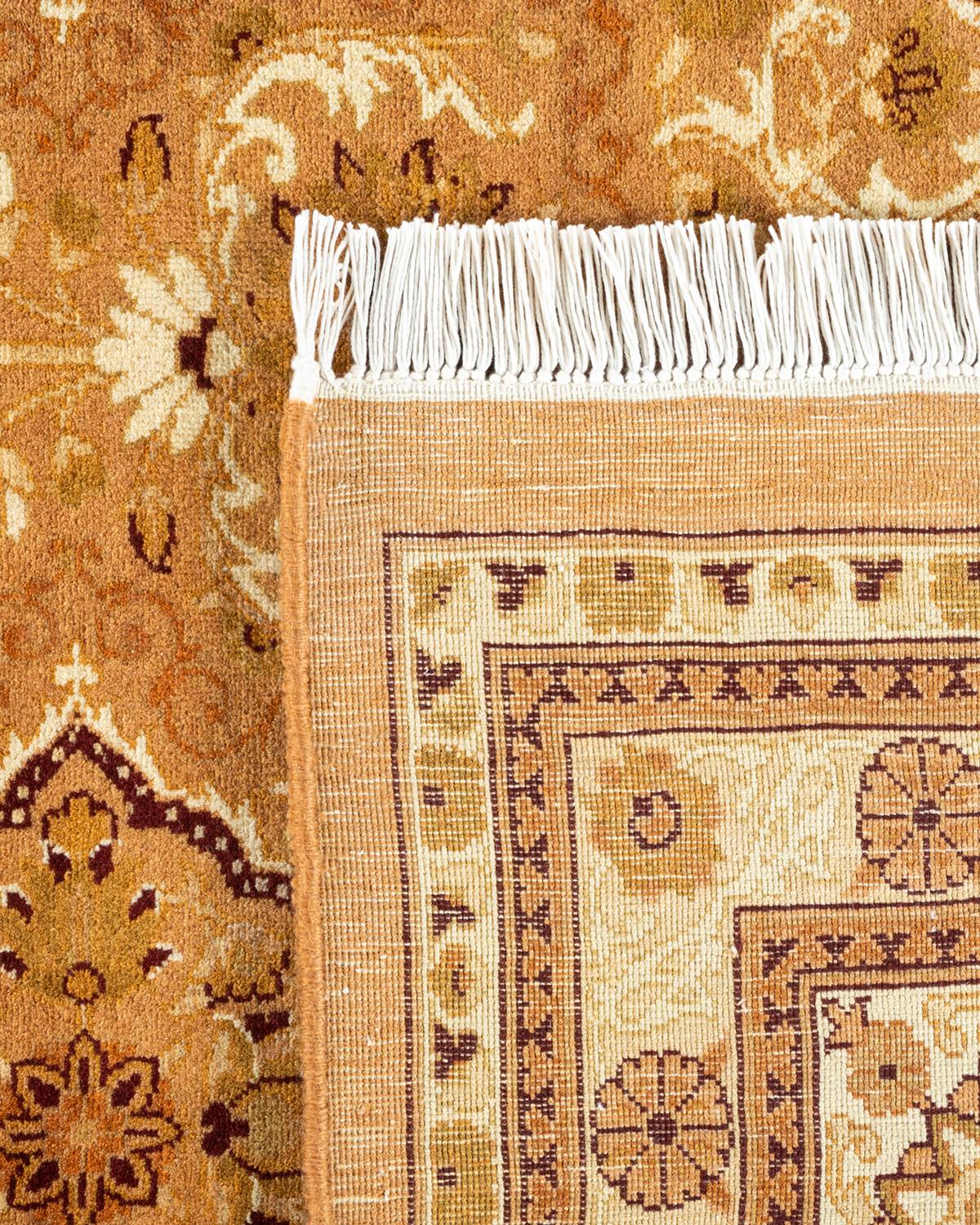 XXIe siècle et contemporain Tapis unique Oriental Mogul jaune noué à la main, unique en son genre en vente