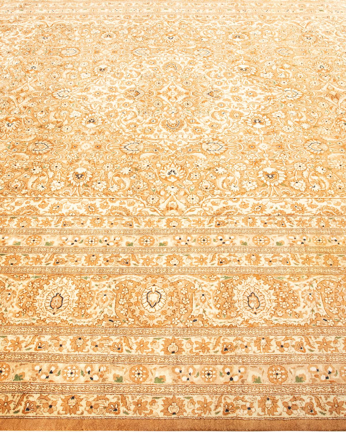 Tapis Oriental Mogul jaune noué à la main, unique en son genre Neuf - En vente à Norwalk, CT