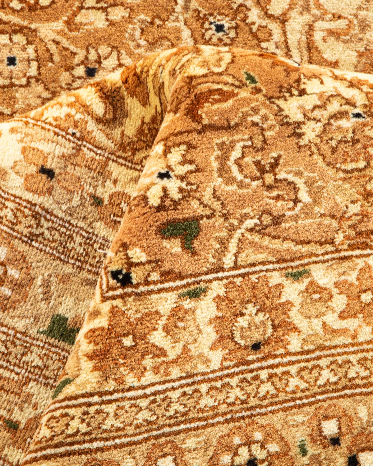 Tapis Oriental Mogul jaune noué à la main, unique en son genre en vente 1