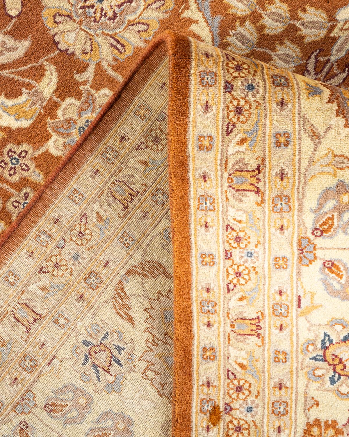 Wool One-of-a-kind Hand Knotted Oriental Mogul Yellow Area Rug For Sale