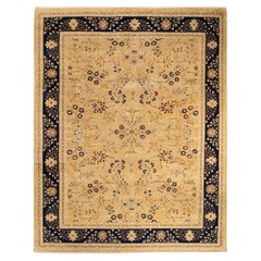 One-Of-A-Kind Hand Knotted Oriental Mogul Yellow Area Rug