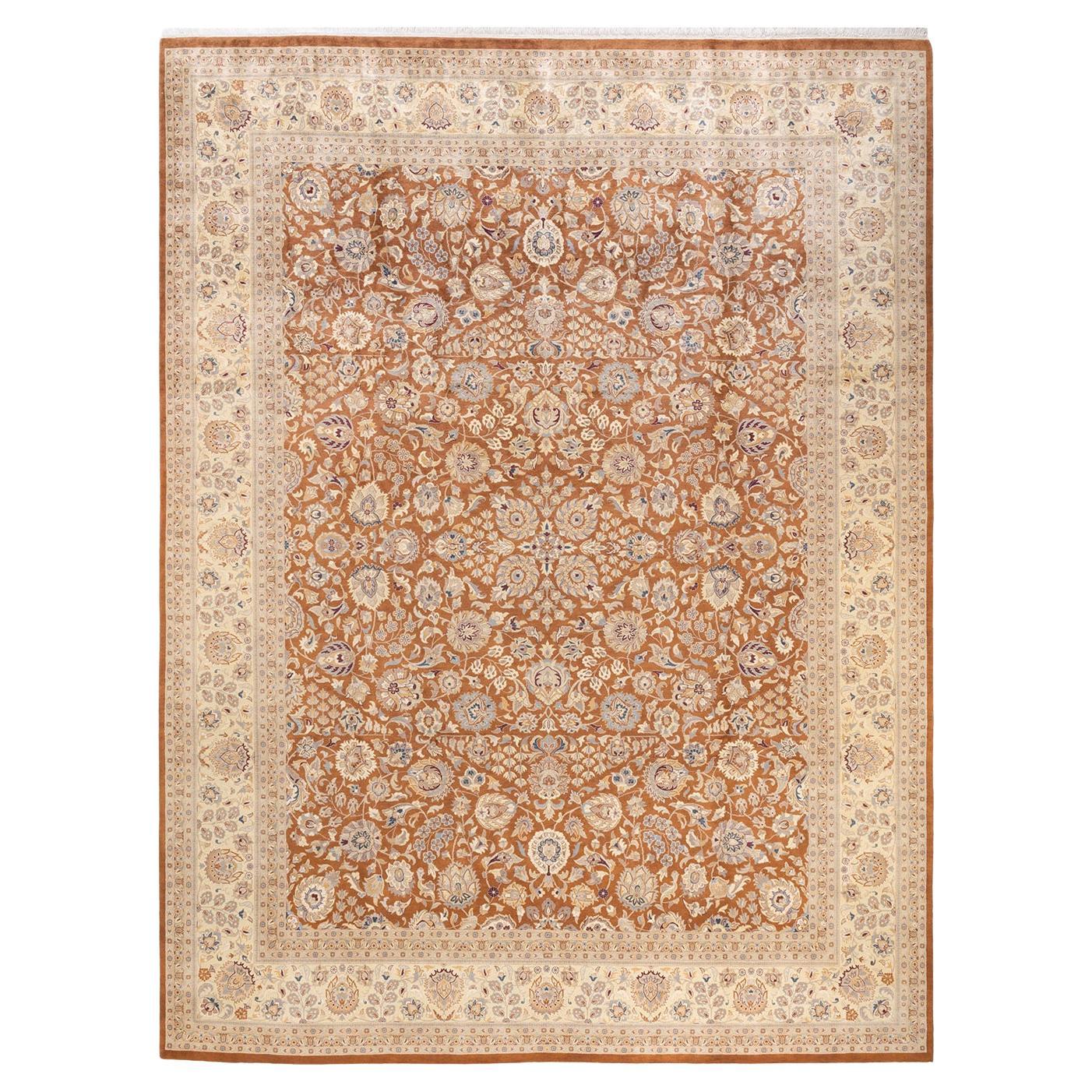 One-of-a-kind Hand Knotted Oriental Mogul Yellow Area Rug