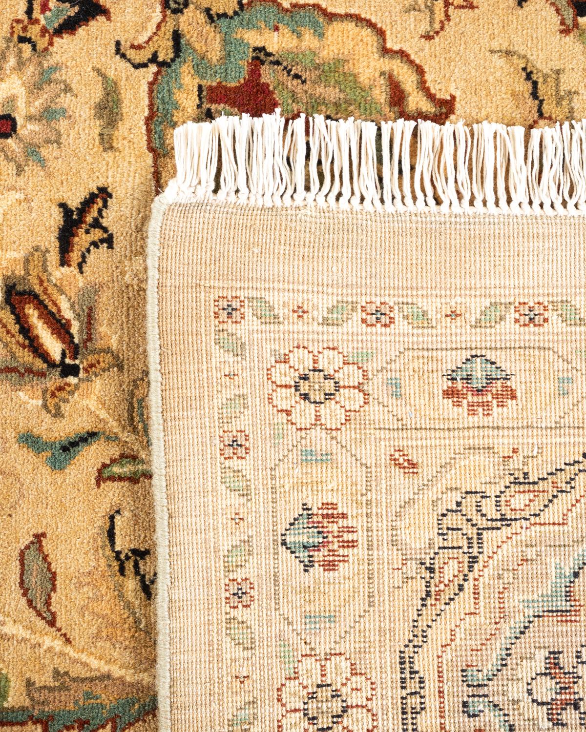 XXIe siècle et contemporain Tapis Oriental Mogul jaune noué à la main, unique en son genre en vente