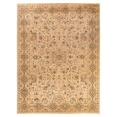 One-of-a-kind Hand Knotted Oriental Mogul Yellow Area Rug
