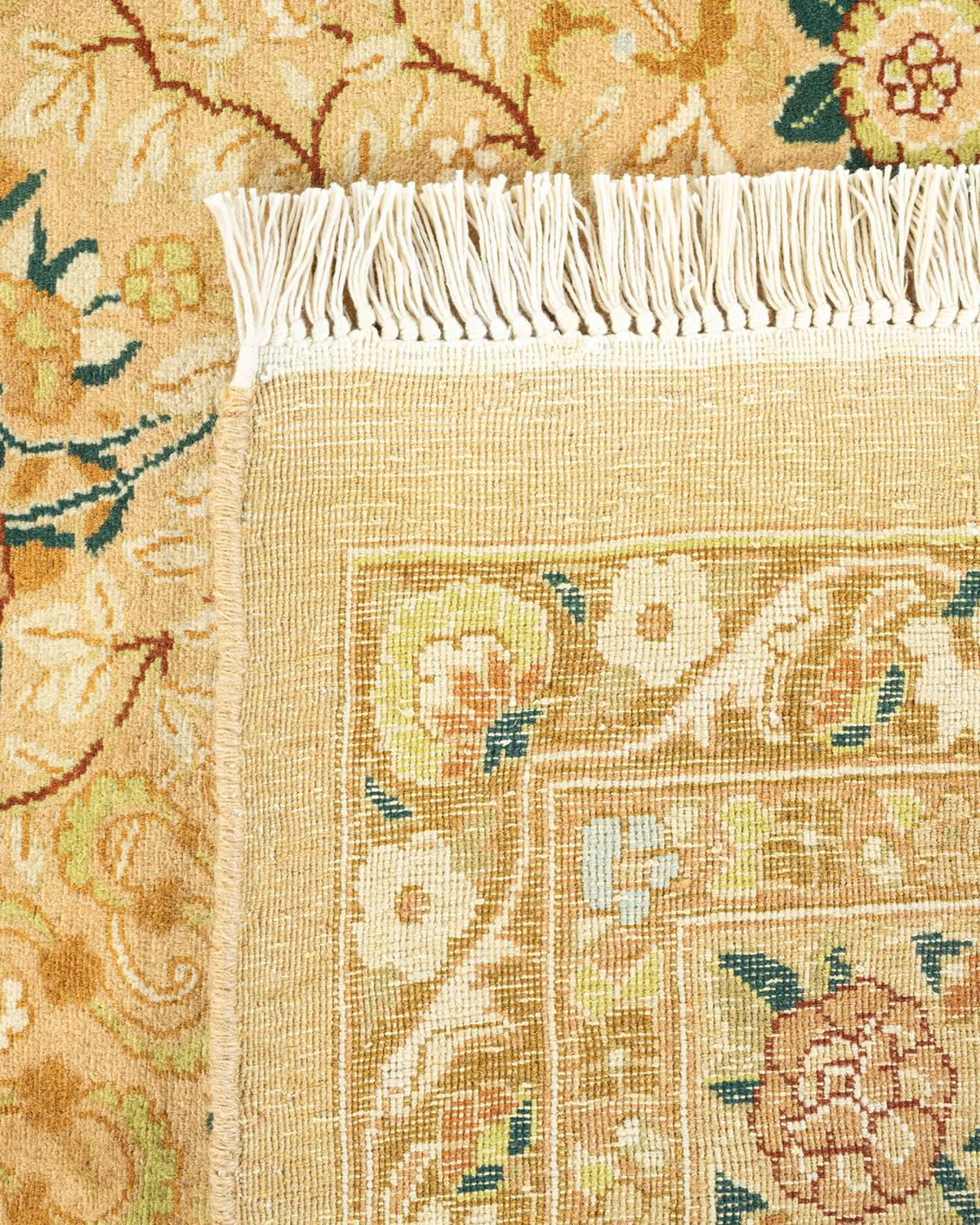 XXIe siècle et contemporain Tapis unique Oriental Mogul jaune noué à la main, unique en son genre en vente