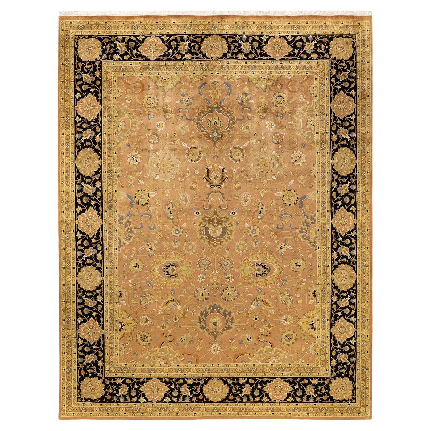 One-of-a-kind Hand Knotted Oriental Mogul Yellow Area Rug