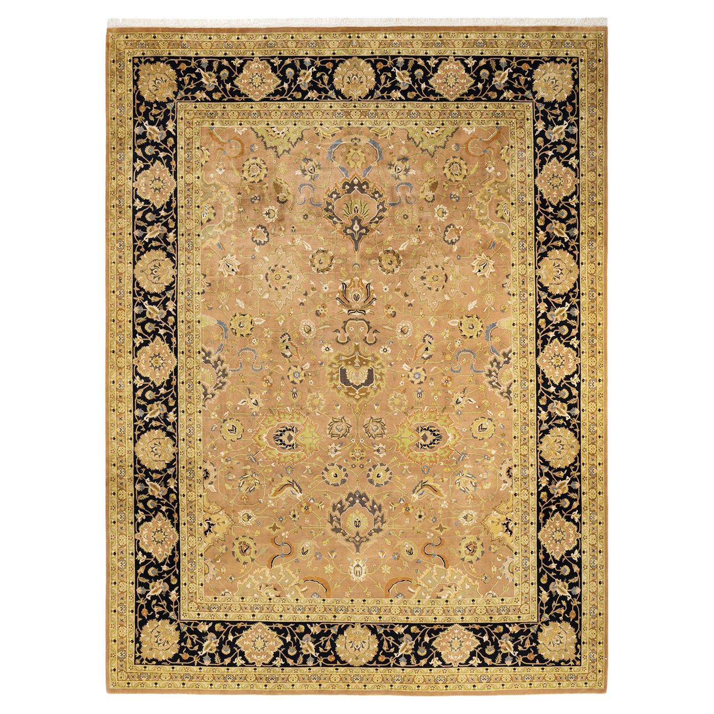 One-of-a-kind Hand Knotted Oriental Mogul Yellow Area Rug