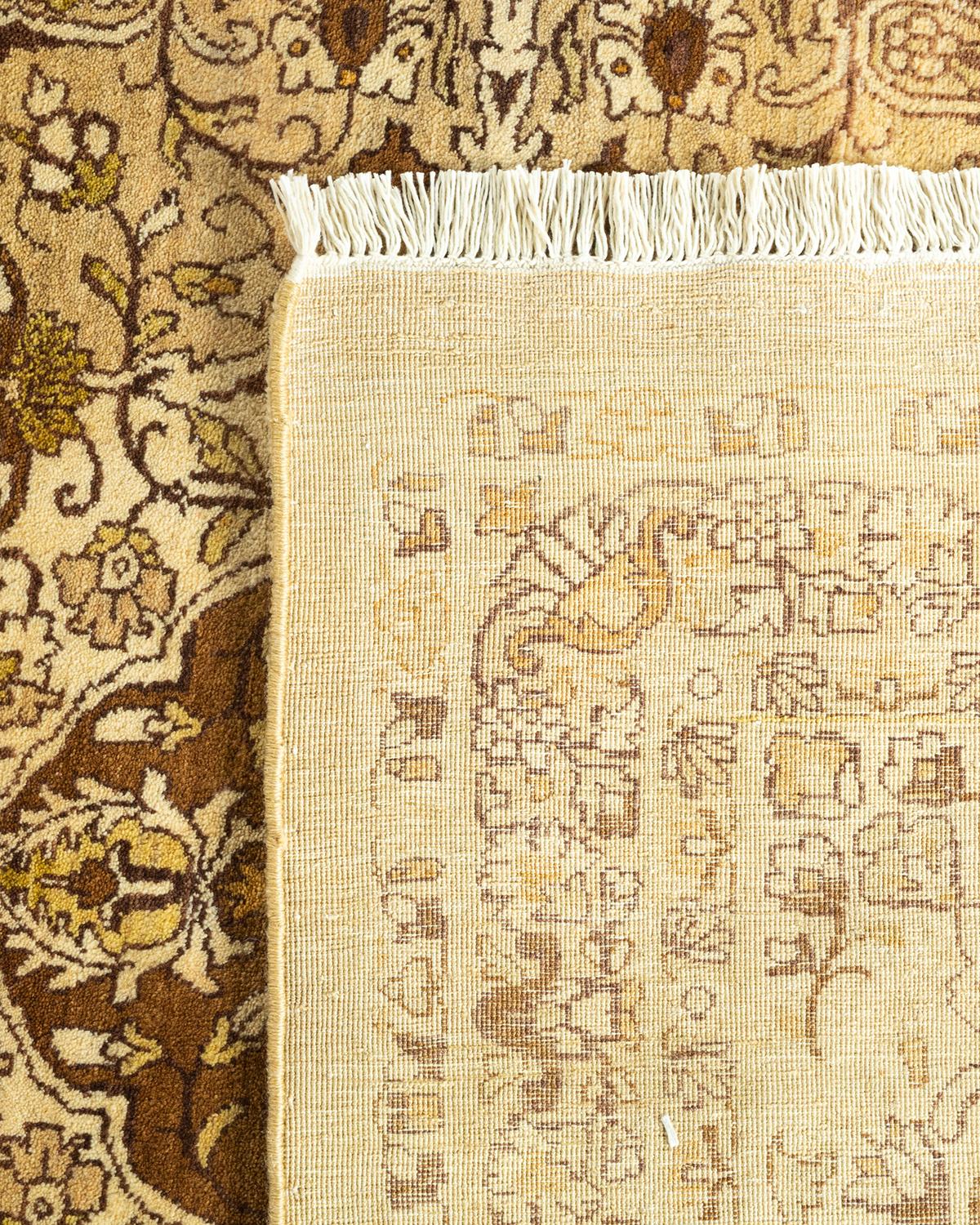 XXIe siècle et contemporain Tapis unique Oriental Mogul jaune noué à la main, unique en son genre en vente