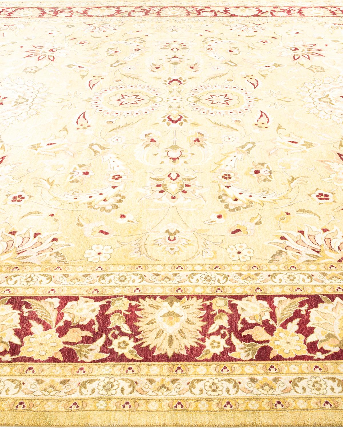 One-Of-A-Kind Hand Knotted Oriental Mogul Yellow Area Rug 9' 2