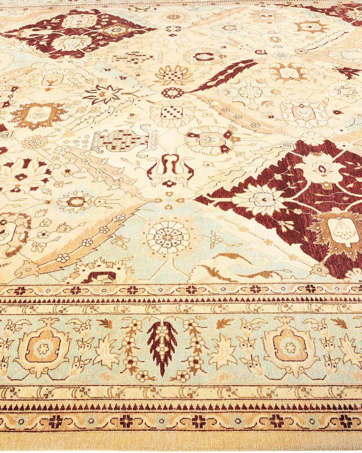 Tapis Oriental Mogul jaune noué à la main, unique en son genre Neuf - En vente à Norwalk, CT