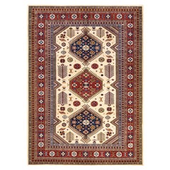 One-of-a-kind Hand Knotted Oriental Tribal Ivory Area Rug