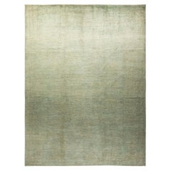 One-Of-A-Kind Hand Knotted Oriental Vibrance Green Area Rug 10' 2" x 13' 5"