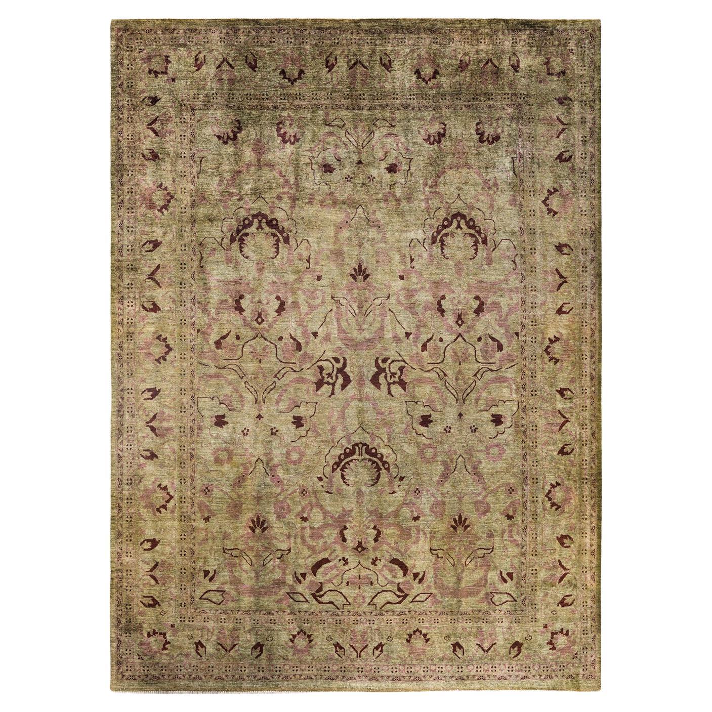 One-of-a-kind Hand Knotted Overdyed Eclectic Gray Area Rug
