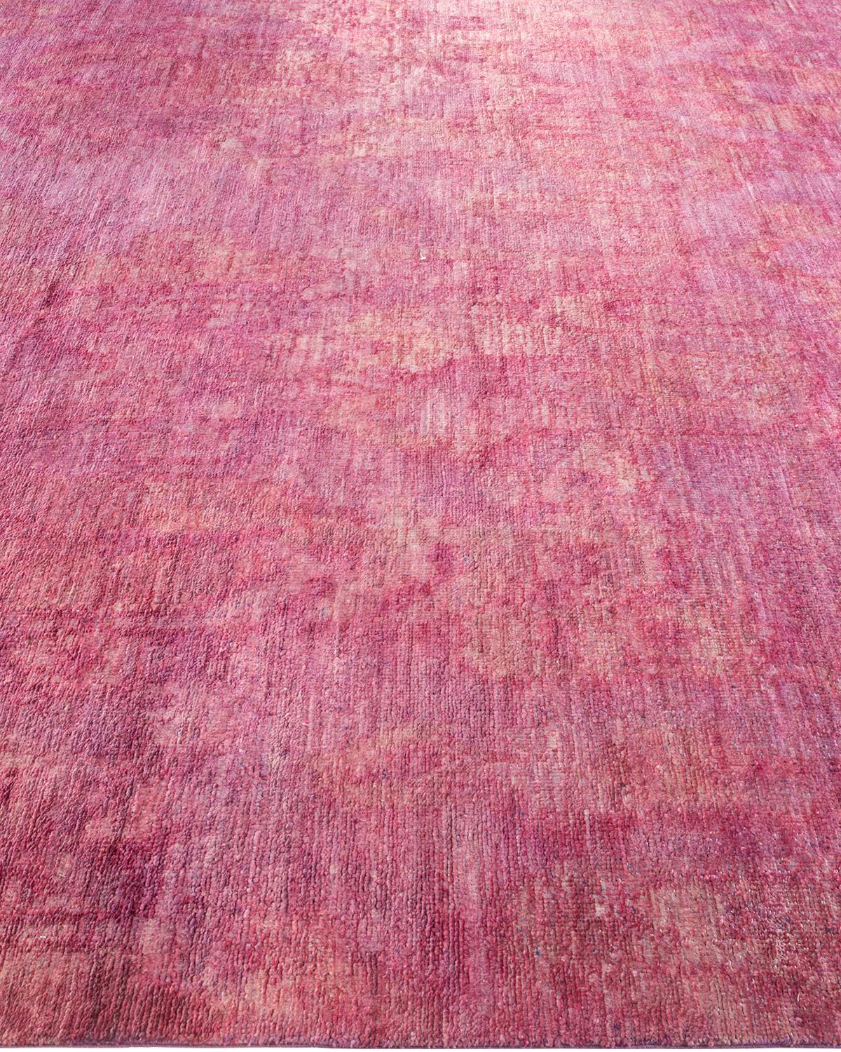 One-of-a-kind Hand Knotted Overdyed Modern Purple Area Rug In New Condition In Norwalk, CT