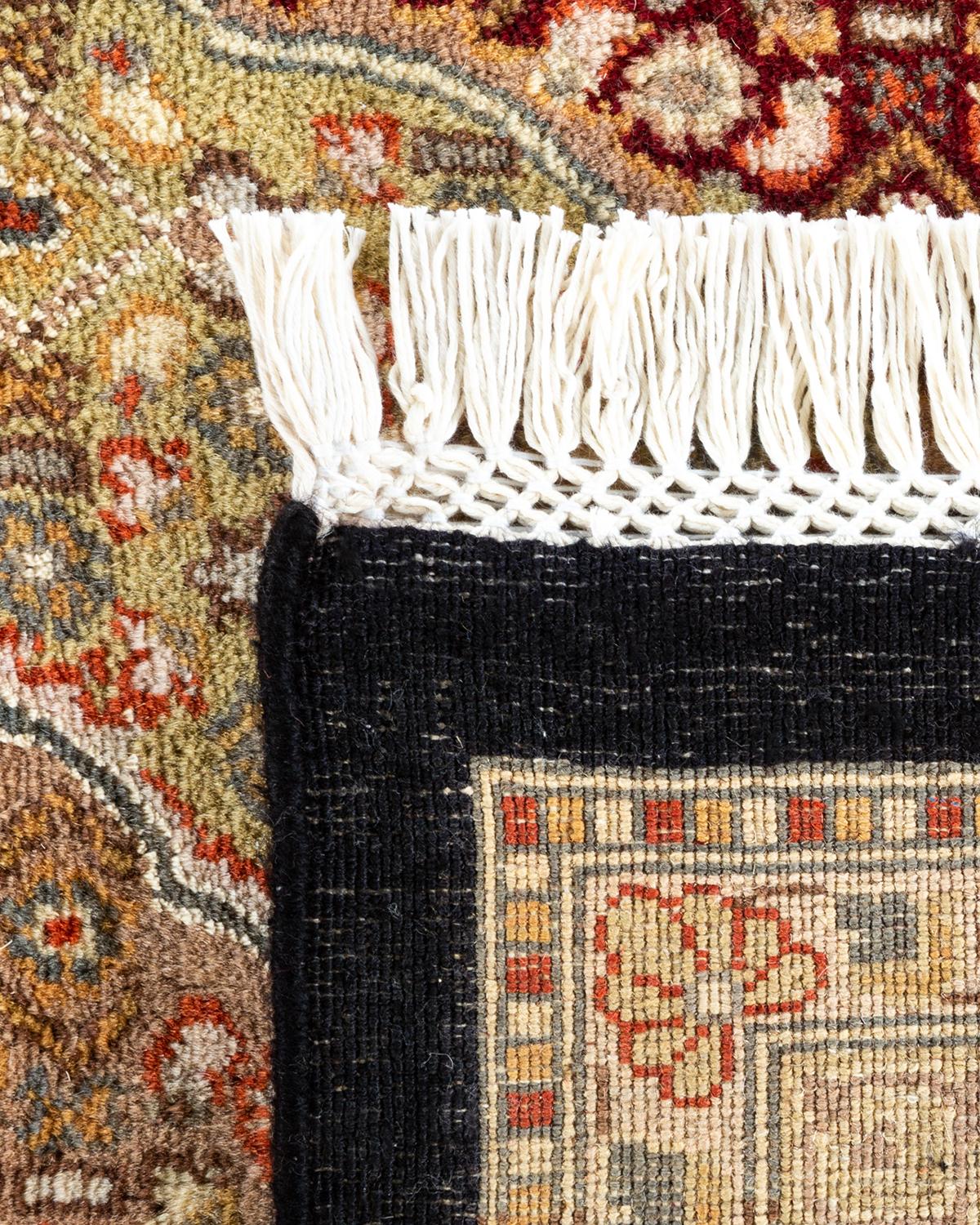 Alfombra anudada a mano overdyed Mogul negra única en su género Siglo XXI y contemporáneo en venta