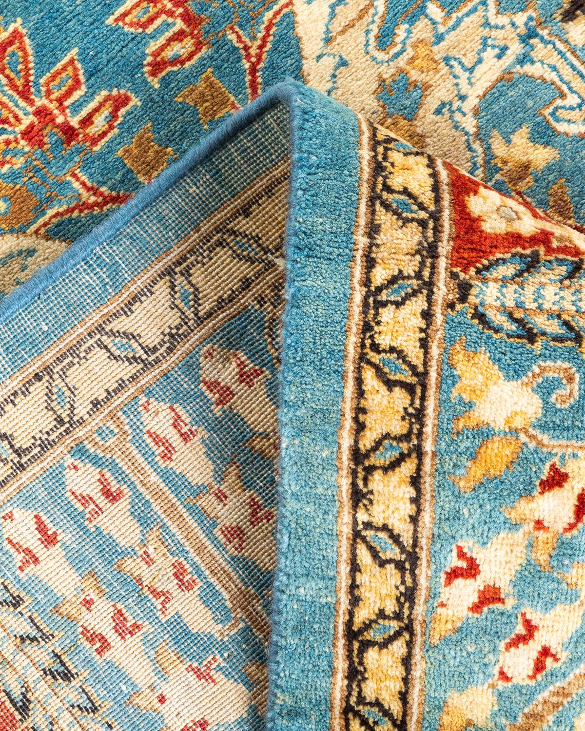 Wool One-Of-A-Kind Hand Knotted Overdyed Mogul Blue Area Rug 3' 3