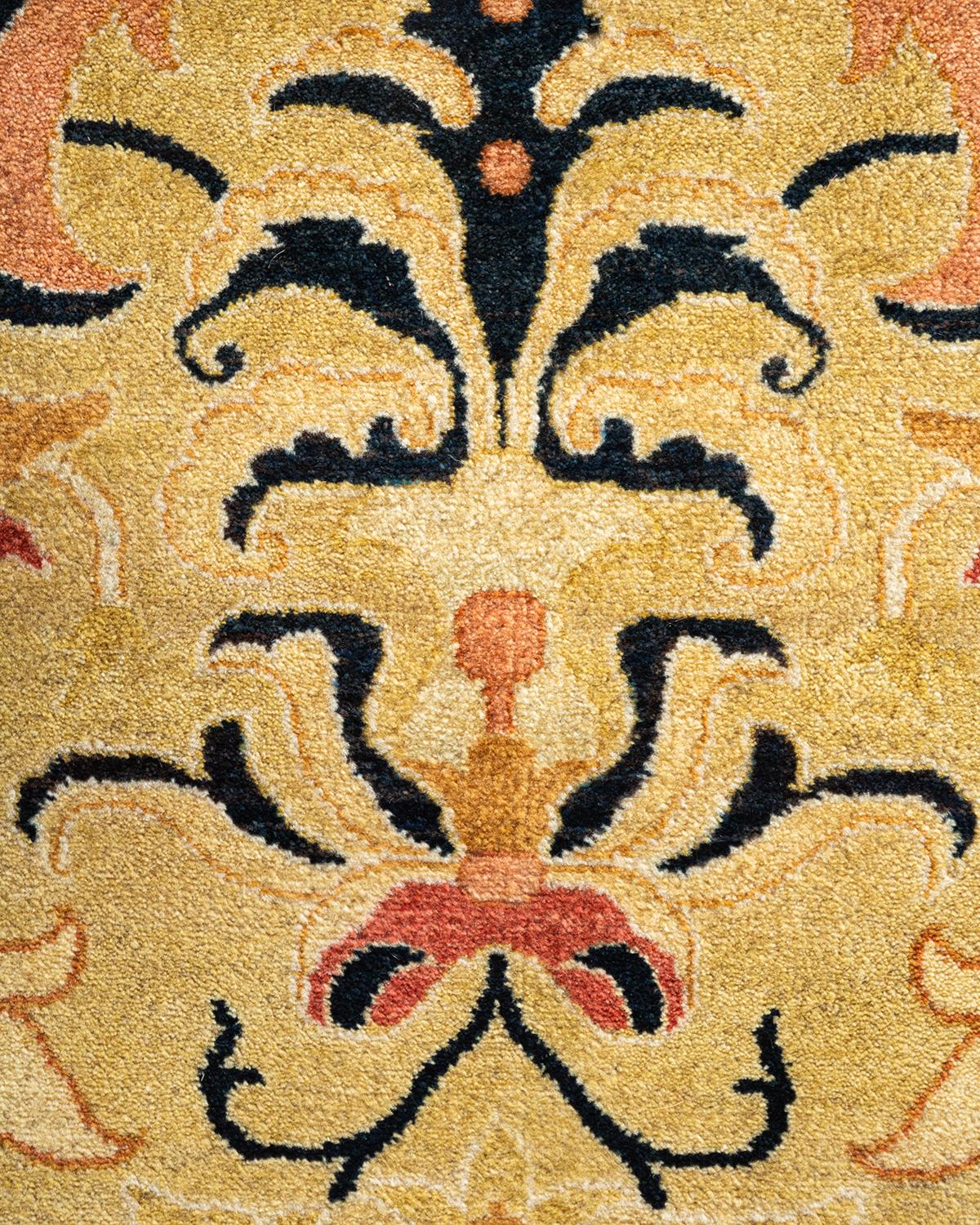 Pakistanais Tapis unique noué à la main et overdyed vert moghol, unique en son genre en vente
