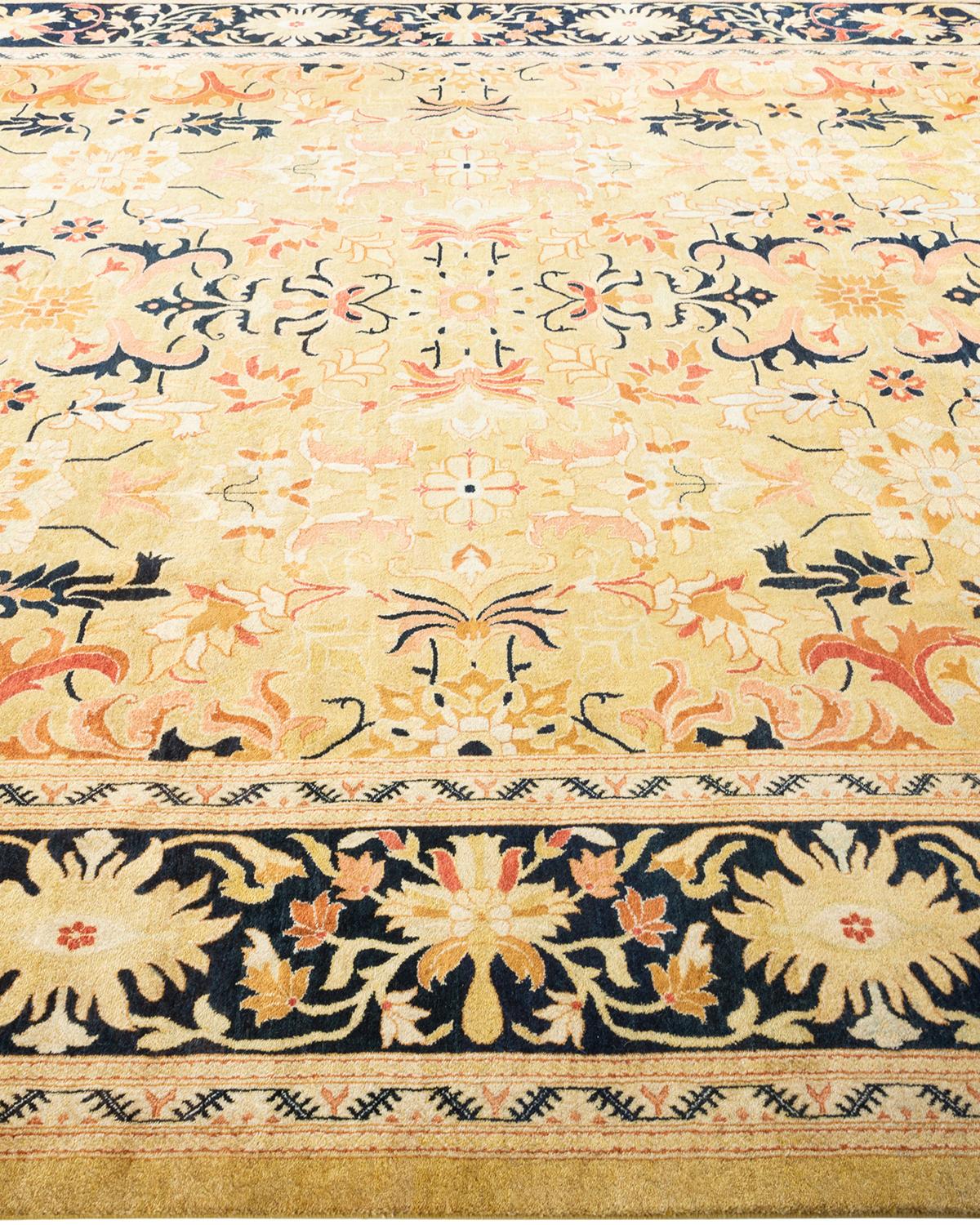 Tapis unique noué à la main et overdyed vert moghol, unique en son genre Neuf - En vente à Norwalk, CT