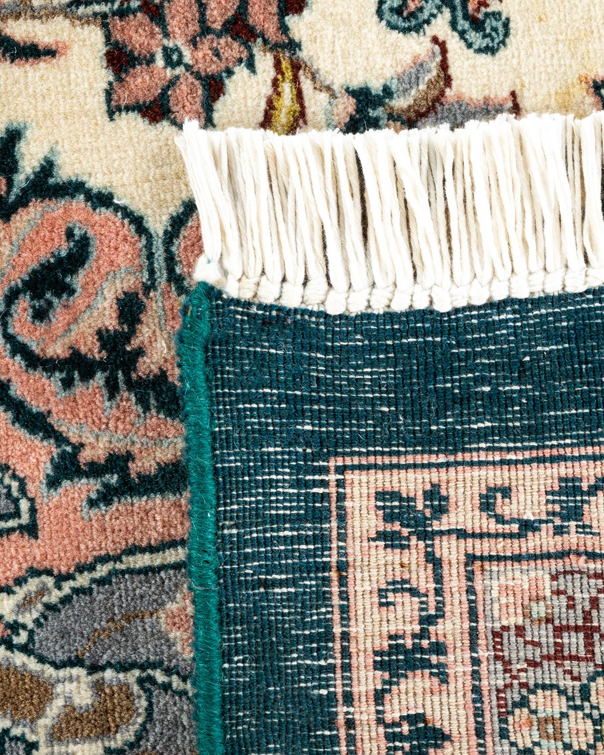 XXIe siècle et contemporain Tapis unique noué à la main et overdyed vert moghol, unique en son genre en vente