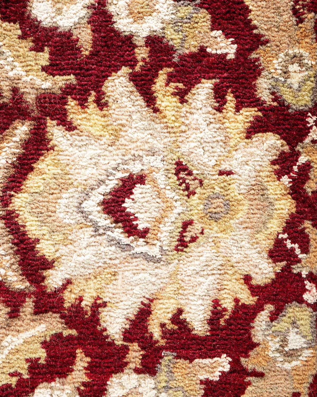 Pakistani One-of-a-kind Hand Knotted Overdyed Mogul Ivory Area Rug For Sale