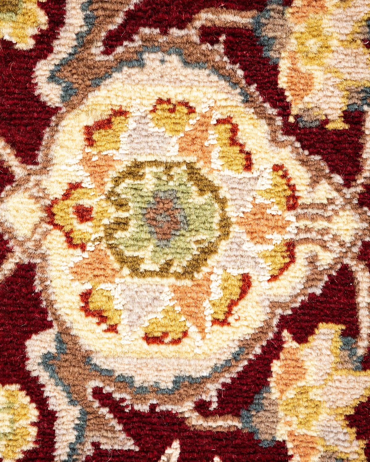 Handgeknüpfter Overdyed Mogul Elfenbeinfarbener Teppich in Elfenbein, Unikat (Pakistanisch) im Angebot