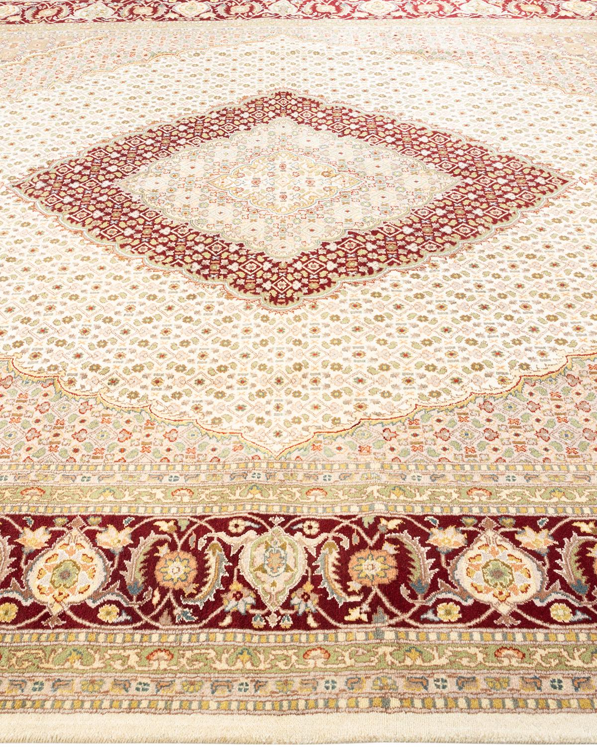 Handgeknüpfter Overdyed Mogul Elfenbeinfarbener Teppich in Elfenbein, Unikat im Zustand „Neu“ im Angebot in Norwalk, CT