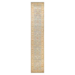 One-Of-A-Kind Hand Knotted Overdyed Mogul Light Blue Area Rug 2' 7" x 14' 3"