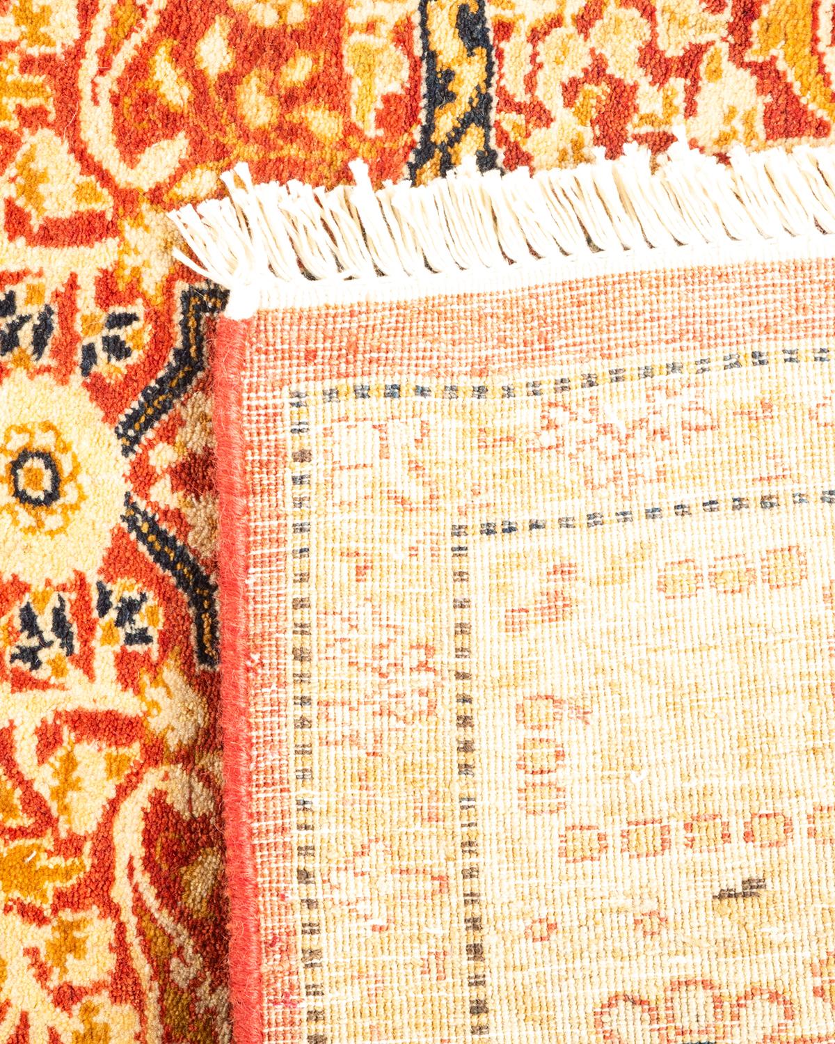 Handgeknüpfter Overdyed Mogul Orange Teppich, Unikat (21. Jahrhundert und zeitgenössisch) im Angebot