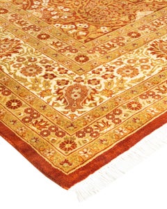 One-of-a-Kind Hand Knotted Overdyed Mogul Orange Area Rug