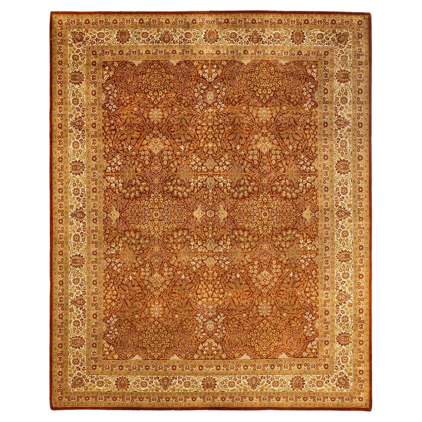 One-of-a-Kind Hand Knotted Overdyed Mogul Orange Area Rug For Sale