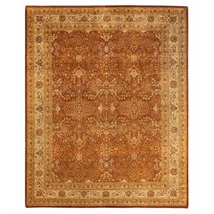 One-of-a-Kind Hand Knotted Overdyed Mogul Orange Area Rug