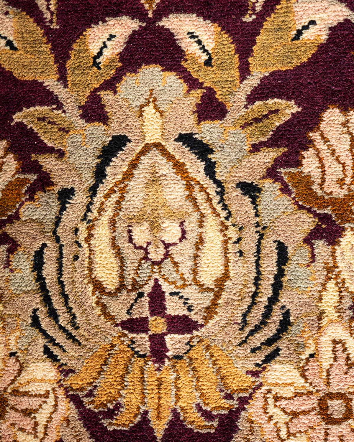 Handgeknüpfter, überzogener Mogul-Roter Teppich, Unikat (Pakistanisch) im Angebot