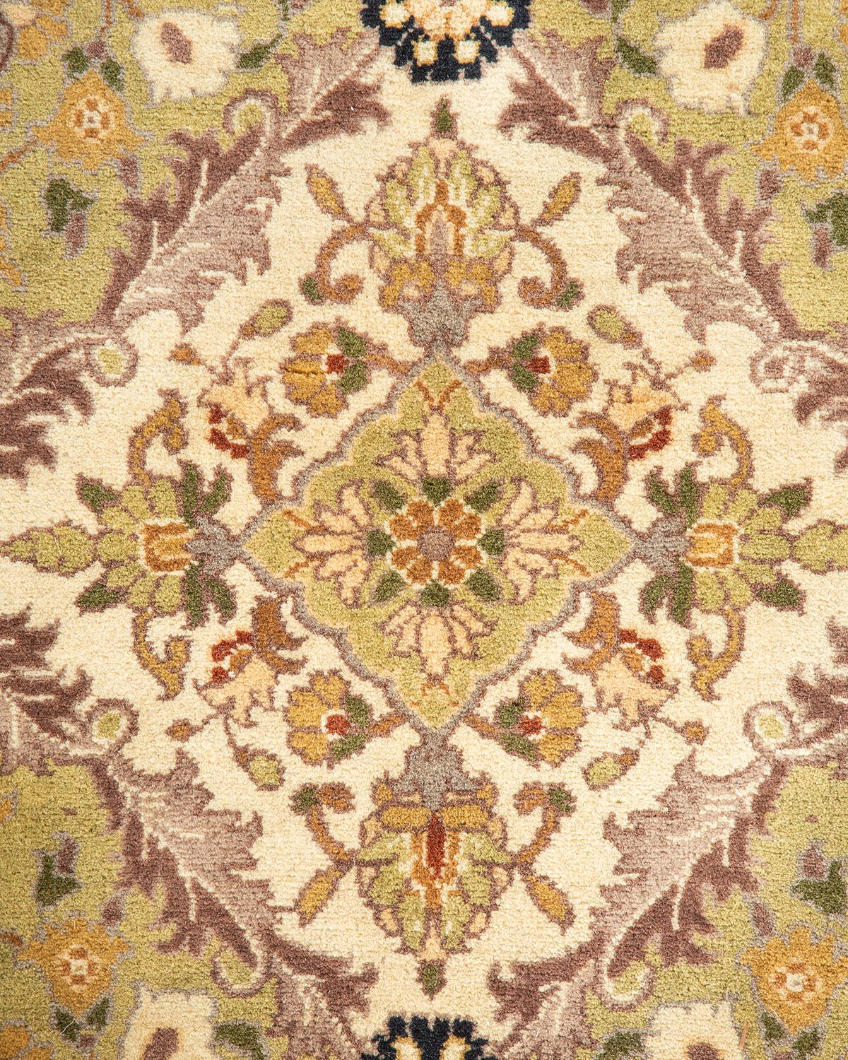 Tapis Mogul jaune overdyed noué à la main unique en son genre, unique en son genre Neuf - En vente à Norwalk, CT